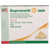 Повязка Suprasorb H гидроколлоидная создает влажную среду для заживления ран, 15х15см, 5шт, 20401