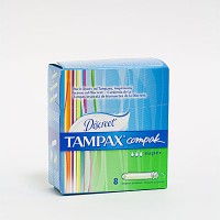 Тампоны с гладким аппликатором Tampax Компак Супер, гигиеническое средство, для умеренных выделений, маленький, 8 штук