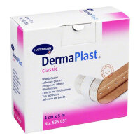 Пластырь Dermaplast classic текстильный водоотталкивающий в рулоне, 4см х5м, 535051