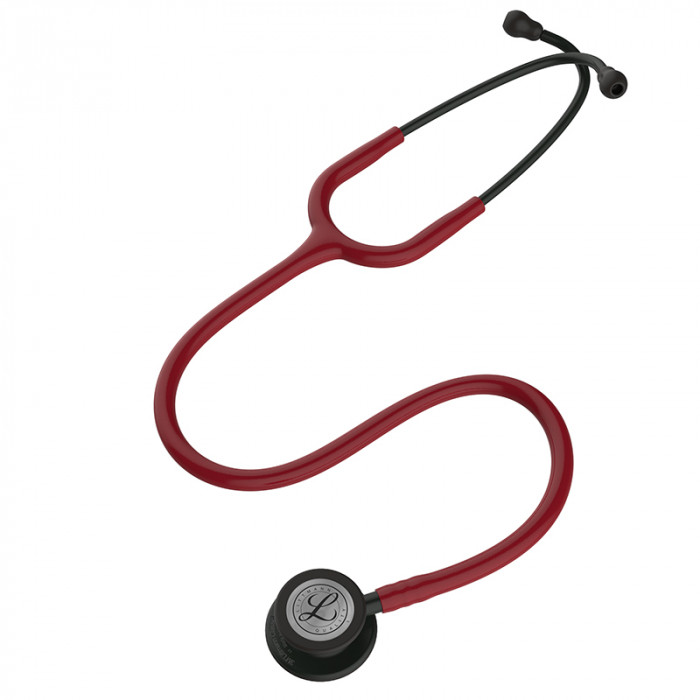 Стетоскоп Littmann Classic III для физикального обследования с двусторонней настраиваемой диафрагмой, трубка бордовая, длина 69см, 5868